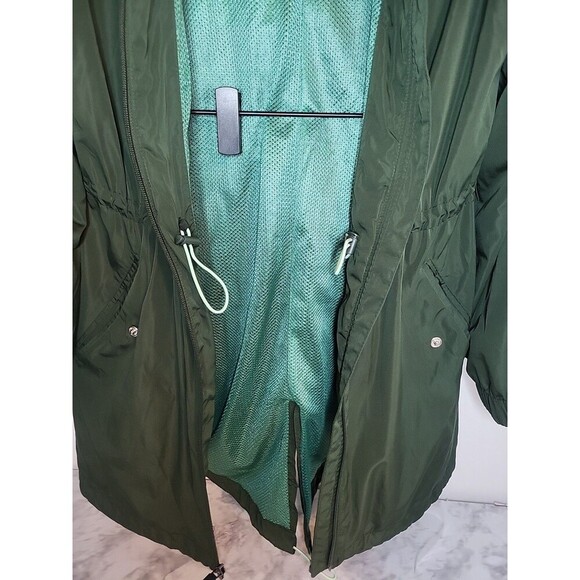 Old Navy Active Women's Green Water Resistant Hooded Rain Jacket Size Med *Read - Picture 4 of 9